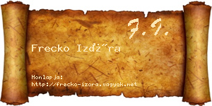 Frecko Izóra névjegykártya